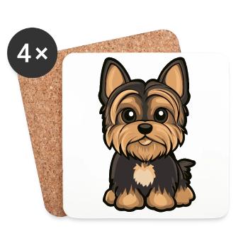 Yorkshire Terrier Hund Niedlich - Untersetzer (4er-Set) - Weiß - Vorne