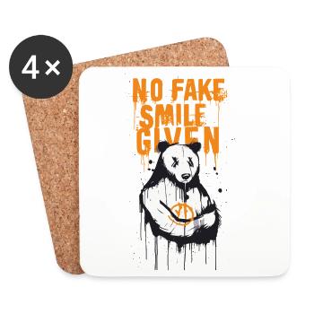 Pas de faux sourire Polar Panda - Edgy Streetwear Design - Dessous de verre (lot de 4) - blanc - Devant