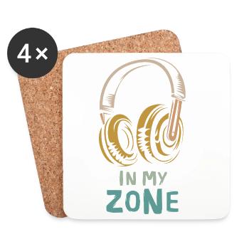 in my zone - Kopfhörer im Retro Stil für Musicfans - Untersetzer (4er-Set) - Weiß - Vorne