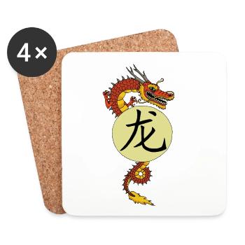Chinese Red Dragon - Coasters (set of 4) - white - Front