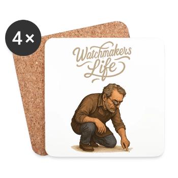 Watchmakers Life This is how hard a watchmaker lives - Coasters (set of 4) - white - Front