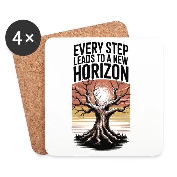 Every Step Leads to a New Horizon - Coasters (set of 4) - white - Front