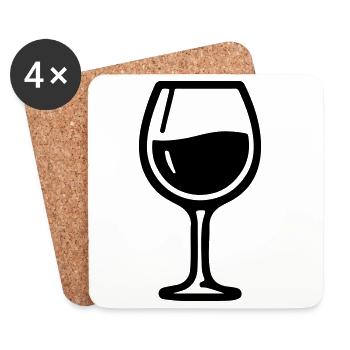 Weinglas Symbol Wein - Untersetzer (4er-Set) - Weiß - Vorne