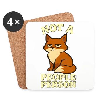 Grummel-Fuchs – Pas une personne sociable - Dessous de verre (lot de 4) - blanc - Devant