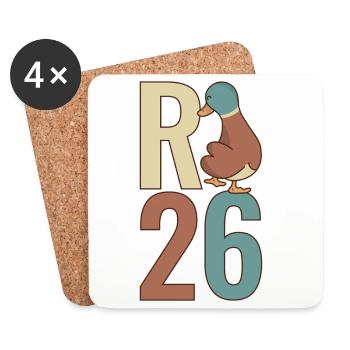R Duck 26 - R Duck 2026 - Pension 2026 - Coasters (set of 4) - white - Front