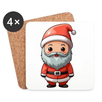Santa Cartoon Charm - Untersetzer (4er-Set) - Weiß - Vorne