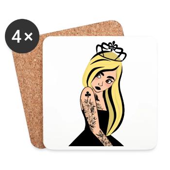 Punk Klee Dame - Untersetzer (4er-Set) - Weiß - Vorne