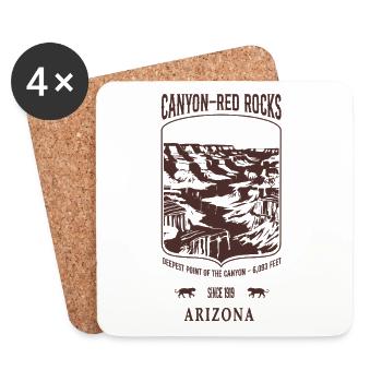 Canyon Red Rocks Arizona brown - Coasters (set of 4) - white - Front