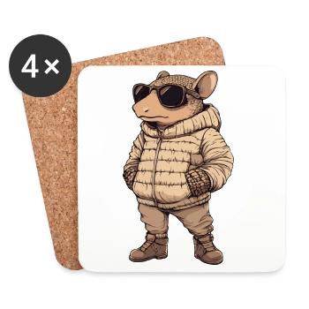 Armadillo Cool Hiver - Dessous de verre (lot de 4) - blanc - Devant