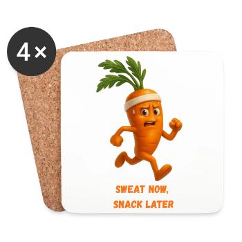 Carotte Runner Snack Carotte Dessin animé - Dessous de verre (lot de 4) - blanc - Devant