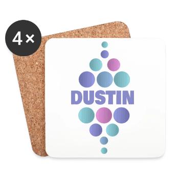 Dustin comme prénom - Dessous de verre (lot de 4) - blanc - Devant