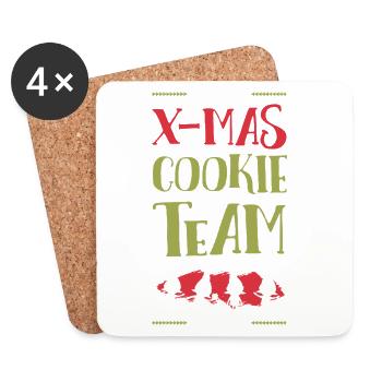 X-Mas Kekse Team - Untersetzer (4er-Set) - Weiß - Vorne