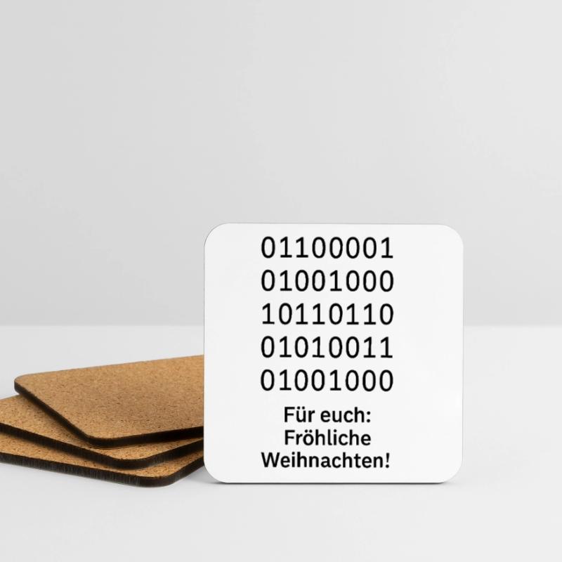 Binary Code Christmas Magic Coasters (set of 4)