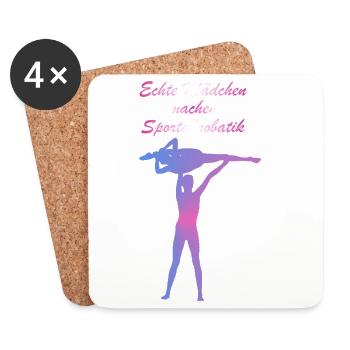 Echte Mädchen Sportakrobatik - Untersetzer (4er-Set) - Weiß - Vorne