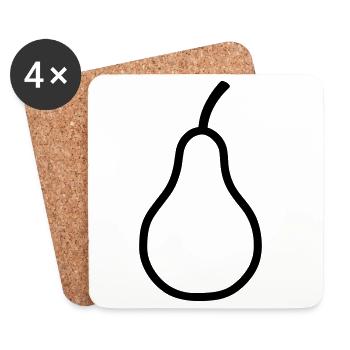 poire - Dessous de verre (lot de 4) - blanc - Devant