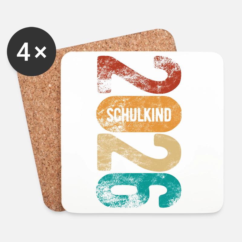 Schulkind 2026 - Einschulung - Erstklässler - Untersetzer (4er-Set) - Weiß