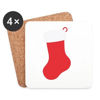 Christmas Stocking - Coasters (set of 4) - white - Front