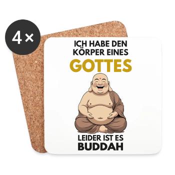 Body of a God – Unfortunately it is Buddah - Coasters (set of 4) - white - Front