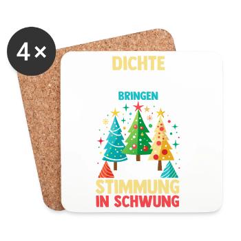 Weihnachtsmann Fichten Weihnachtsbaum Weihnachten - Untersetzer (4er-Set) - Weiß - Vorne