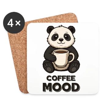 Coffee Panda Mood - Coasters (set of 4) - white - Front