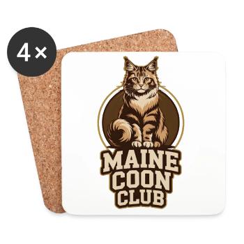 Maine Coon Club Logo Katzenliebhaber Design - Untersetzer (4er-Set) - Weiß - Vorne