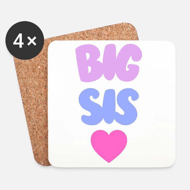 Big Sis Love - Untersetzer (4er-Set) - Weiß