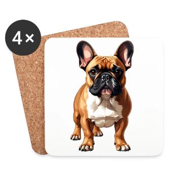 French Bulldog  - Coasters (set of 4) - white - Front