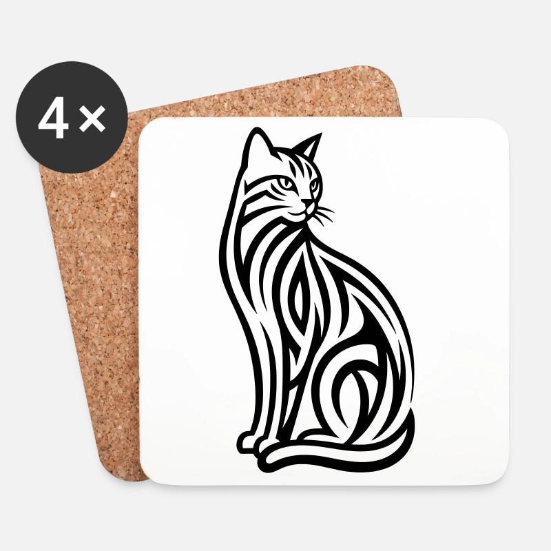 Just a Black Cat #1 | N-imal_Wears - Untersetzer (4er-Set) - Weiß