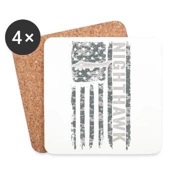 Nighthawk Camouflage militaire américain F117 - Dessous de verre (lot de 4) - blanc - Devant