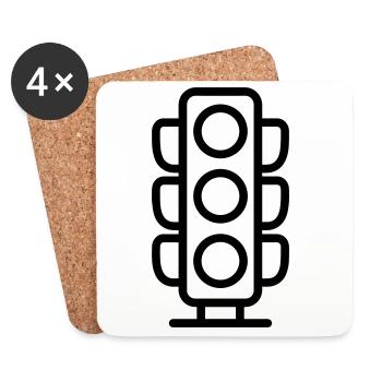 Traffic light - Coasters (set of 4) - white - Front
