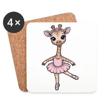 Ballerina ballette ballet des girafes - Dessous de verre (lot de 4) - blanc - Devant