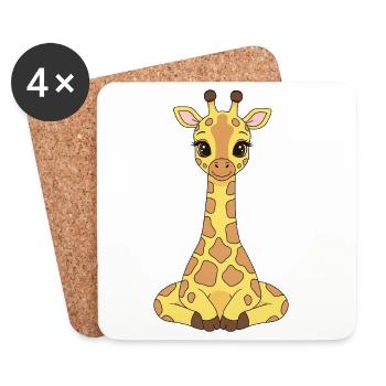 Niedliche Giraffen Illustration - Untersetzer (4er-Set) - Weiß - Vorne