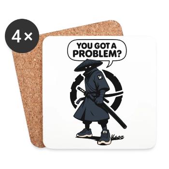 Shadow ninja with saying - Coasters (set of 4) - white - Front