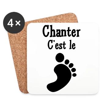 Singing is the foot – passion, music, voice, joy - Coasters (set of 4) - white - Front
