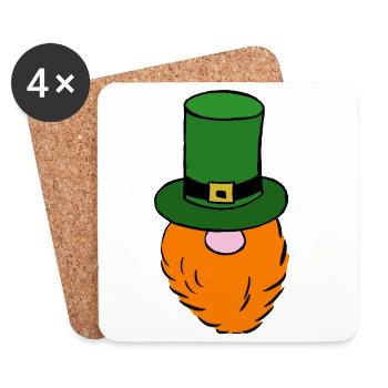 Grüner Leprechaun Hut - Untersetzer (4er-Set) - Weiß - Vorne