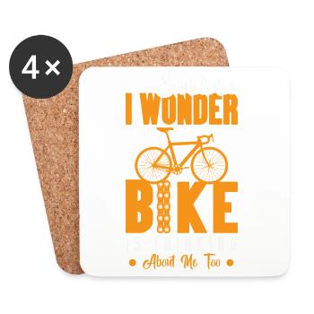 VTT VTT Vélo de Parole Descendance VTT - Dessous de verre (lot de 4) - blanc - Devant
