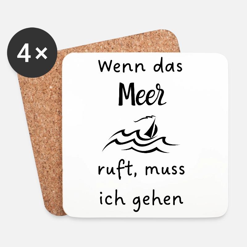 Wenn_das_Meer ruft - Untersetzer (4er-Set) - Weiß