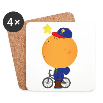 Sunlit Orange Cyclist Hoodie - Coasters (set of 4) - white - Front