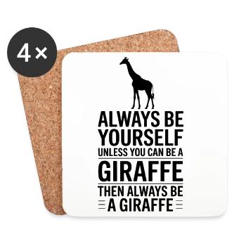 Dynastiques de girafe Girafe Drôle de cadeau de girafe - Dessous de verre (lot de 4) - blanc - Devant