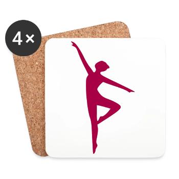 Yoga Formen violett Silhouetten Meditation - Untersetzer (4er-Set) - Weiß - Vorne