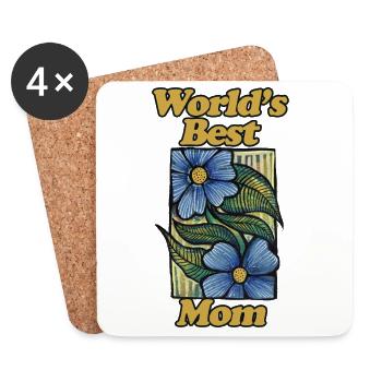 Le meilleur millésime floral de maman au monde - Dessous de verre (lot de 4) - blanc - Devant