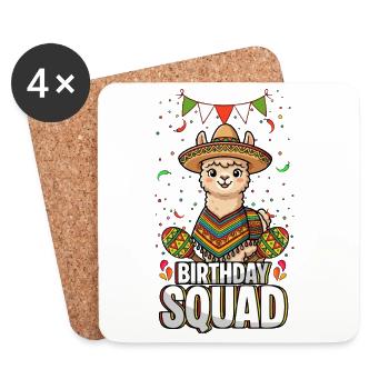 Birthday Squad Cinco De Mayo Mexican Flag - Coasters (set of 4) - white - Front