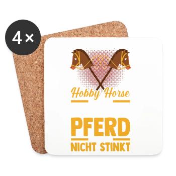 Steckenpferd Hobbyhorse Hobby Horsing - Untersetzer (4er-Set) - Weiß - Vorne