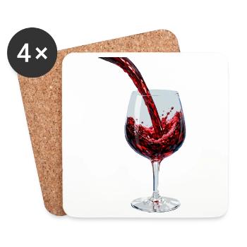 Red Wine Stream in Glass - Coasters (set of 4) - white - Front