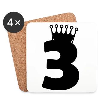 3_krone - Dessous de verre (lot de 4) - blanc - Devant