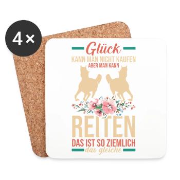 Reiten Pferdeliebhaber Reiterhof Pferde - Untersetzer (4er-Set) - Weiß - Vorne