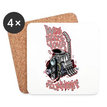 1482_WhatKeepsYourMotorRunning-COLOR - Dessous de verre (lot de 4) - blanc - Devant