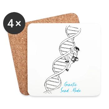 Climbing in DNA Genetics Biology Studies - Coasters (set of 4) - white - Front