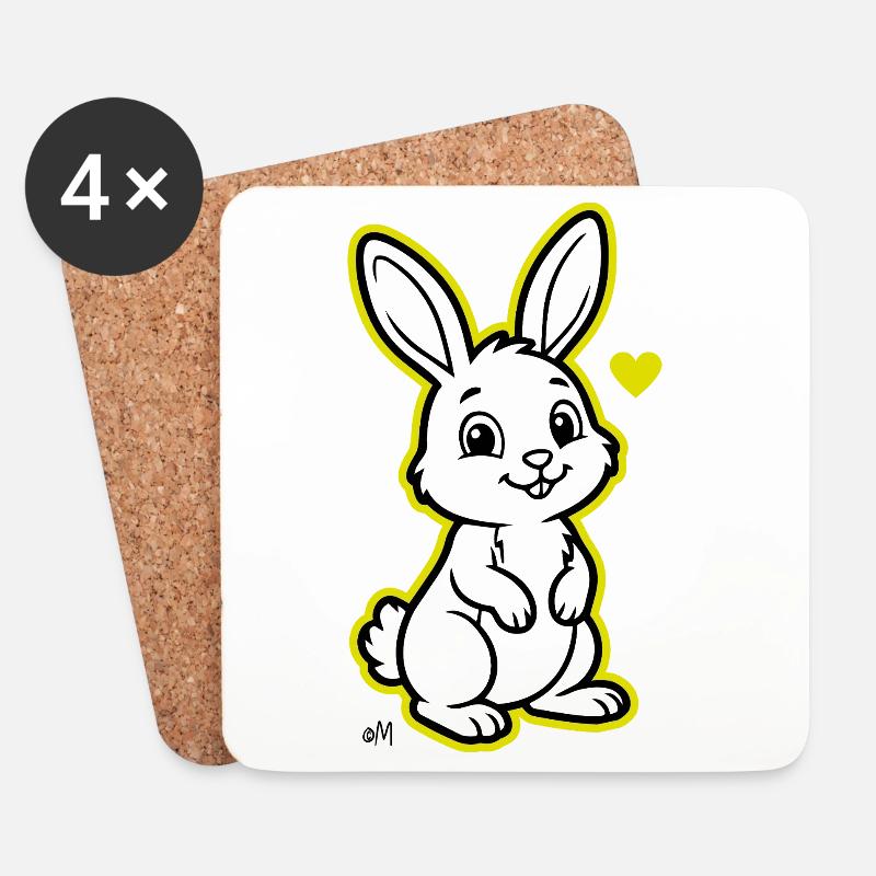 Suzy_the_Rabbit - Dessous de verre (lot de 4) - blanc