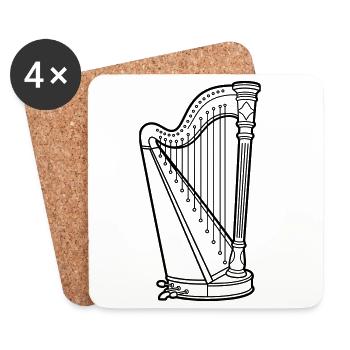Harpe - Dessous de verre (lot de 4) - blanc - Devant